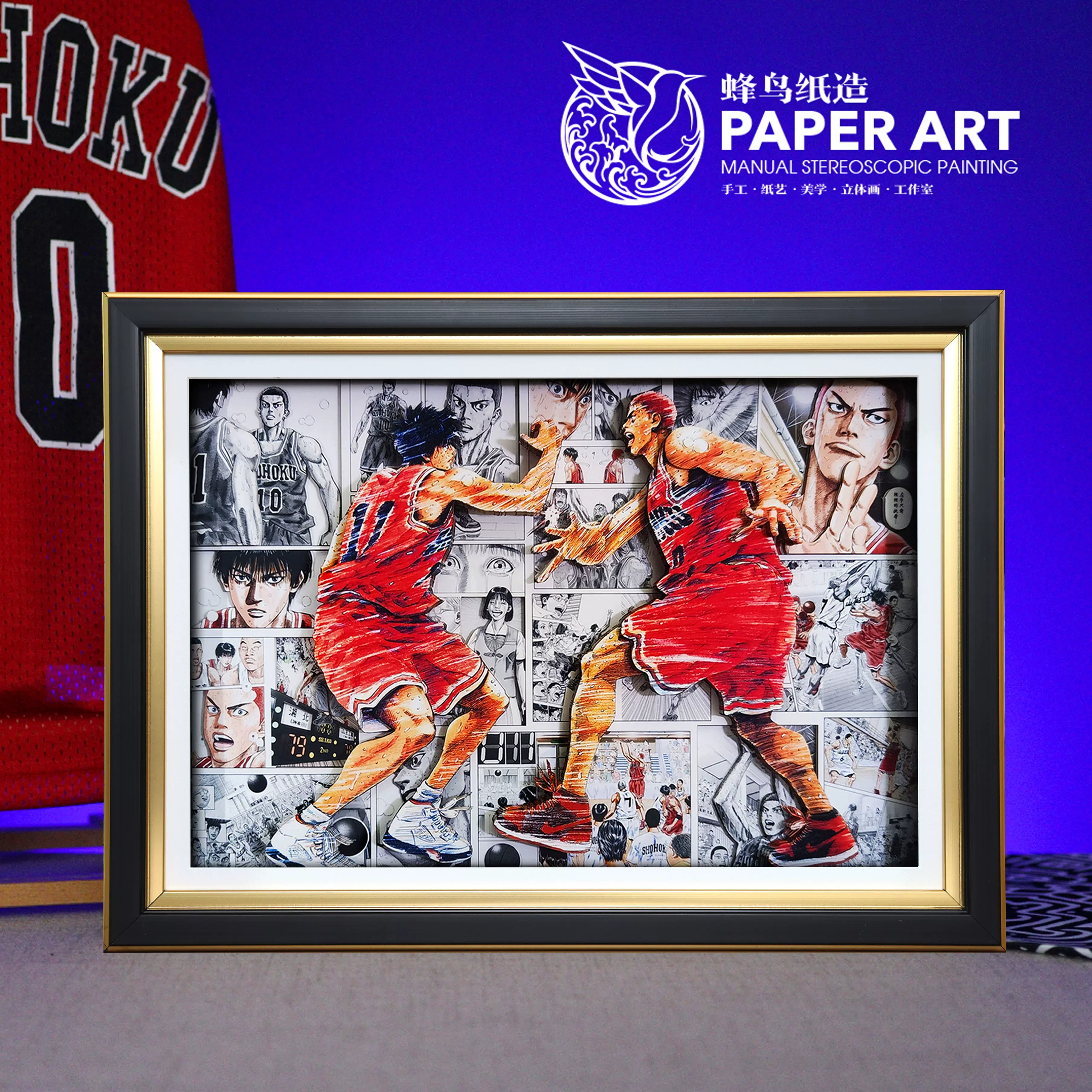 灌籃高手3D立體畫動漫裝飾畫赤木晴子潮鞋手辦輕奢白相框