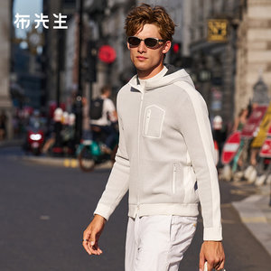 
MrBu sports hooded knitted jacket for men 2025 autumn and winter new letter printed jacket PT16776