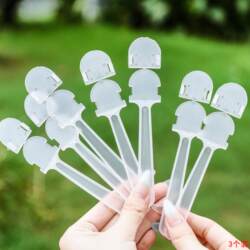 (Pack of Three) Blank Fan Handle Pvc Small Fan Handle DIY Transparent Plastic Handle Advertising Fan Accessory Handle