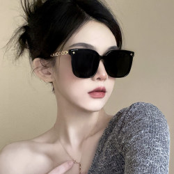 New Style Sunglasses for Women with a High-End Feel ins Internet Celebrity Style Polarized Sun Protection Sunglasses Large Frame Round Face Slimming Glasses for Men