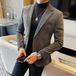 Men's Casual Suit Jacket Autumn and Winter 2025 New High-End Fashion Trendy Slim Fit Handsome Suit Top