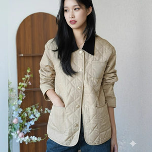 
2025 new autumn and winter mulberry silk graphene jacket top for women's small Bath style lapel cotton jacket