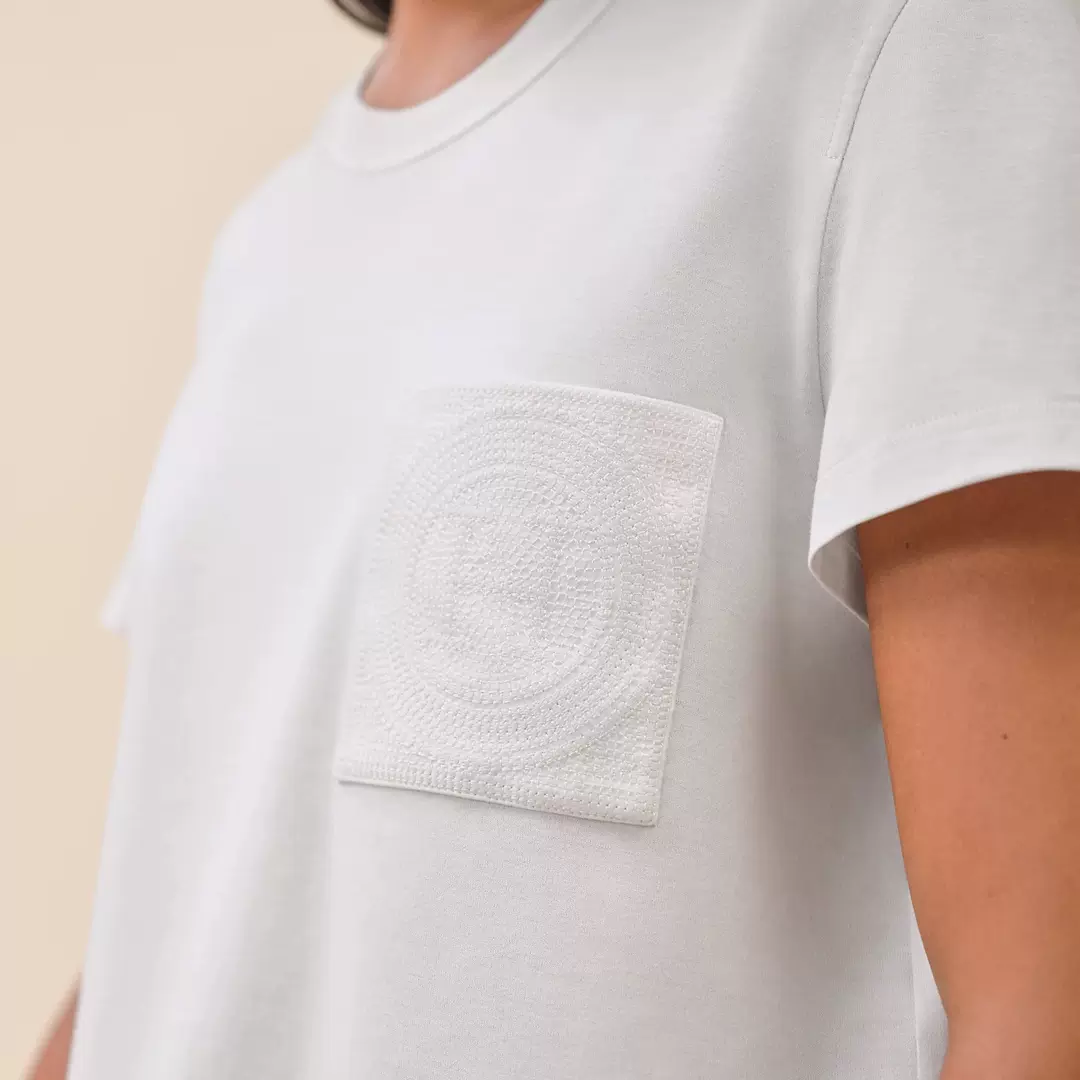 hermes 爱马仕 女款白色t恤 口袋h刺绣 fr38码=it42码胸围92cm