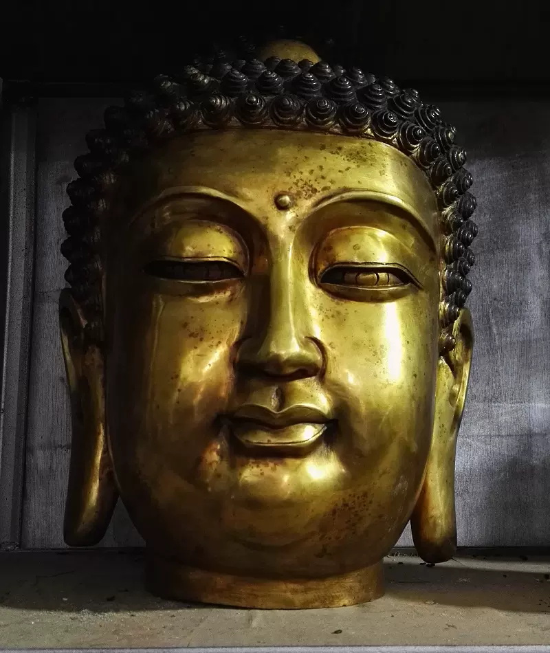 銅像 銅佛像 置物 時代物 古美術 臺灣手工純銅地藏王佛像家用擺件復古造型佛像飾品