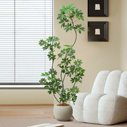 High-End Light Luxury Duckbill Wood Artificial Green Plant Indoor Living Room Sofa Tv Cabinet Floor-Standing Ornament Fake Plant Potted Plant