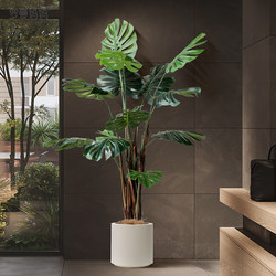 Roman's Mother's Artificial Green Plant Monstera Potted Fake Plant Indoor Large Floor-Standing Plant Bonsai Decoration