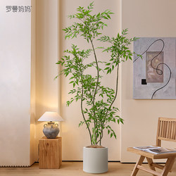 Roman's Mom 2025 New High-End Light Luxury Artificial Green Plant Nandina Bamboo Potted Plant Living Room Green Plant Decoration Fake Plant