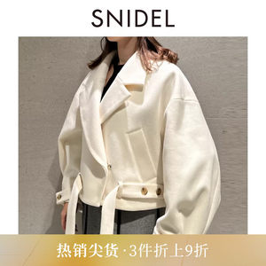 
SNIDEL spring and summer ladylike lapel belt short woolen jacket SWFC251007