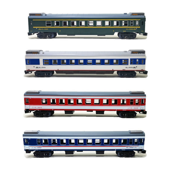 
Simulation small train model track children's electric toy China YZ25TG green red blue and white leather passenger compartment boy
