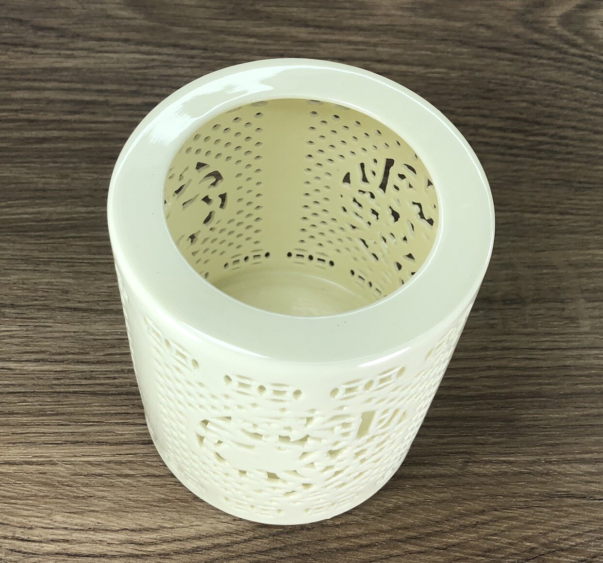 JINGDEZHEN 세라믹 조디악 토끼 펜 홀더 사무실 빈 연구 중국어 장식 스승의 날 선물 복고풍 장식-