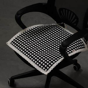 
Black office chair cushion one-piece chair cushion pure cotton cotton linen cushion single fabric sofa cushion cushion stool seat cushion