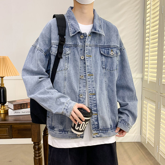 Teenagers spring and autumn new denim jacket boys students handsome big ...
