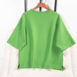 
Japanese single spring and summer new fashion casual versatile round neck macaron color soft and skin-friendly short-sleeved T-shirt for women 31320