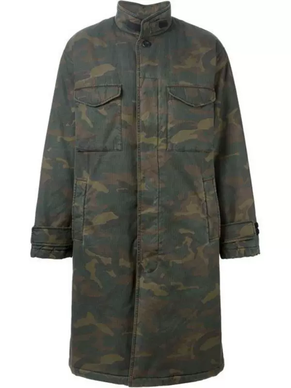 Trench Coat Yeezy Camouflage Jacket Men Camouflage Hooded Loose