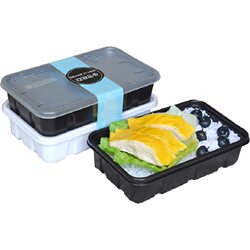 750ml Packed Lunch Box Black and White Steak Pasta Salad Disposable Lunch Box Leak-Proof Small Soup Bowl 350ml