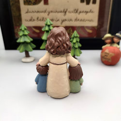 Original Handmade Father-Son-Daughter Cute Character Desktop Ornaments Resin Three-Dimensional Home Decorations Birthday Gifts