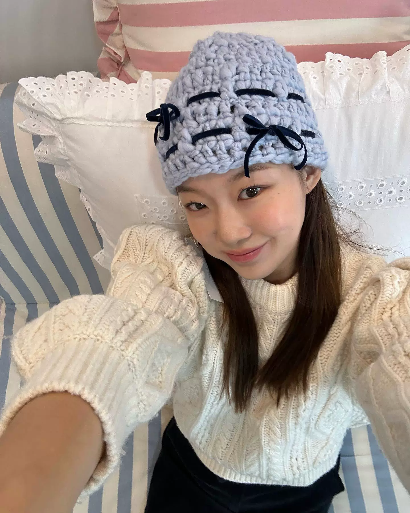 CROCHEANT Short Ribbon Beanie crocheant ribbon short beanie