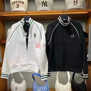 
24 new MLB couple jacket men and women NY presbyopia dark pattern full-stand collar casual sports jacket 3ATRM0344