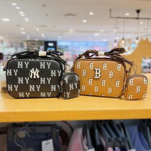 24 new MLB crossbody bag for boys and girls NY retro old flower full print shoulder bag casual bag 7ACRM084N