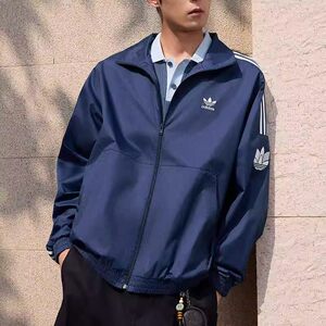 
Adidas clover men's and women's classic retro three stripes sports stand collar jacket KV8856