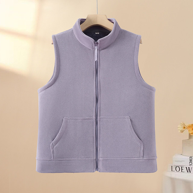 2025 new ferrous vest for women with velvet thickened casual versatile vest jacket for women in autumn and winter mother suit