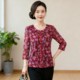 
New style middle-aged women's foreign noble temperament thin long-sleeved Taiwan mesh mother's autumn wear fungus-edged quick-drying shirt