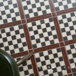 Medieval-Style Checkerboard Tiles, Retro Bedroom, Entrance, Bathroom, Kitchen, Balcony, Coffee Shop, B&B, Restaurant Floor Tiles