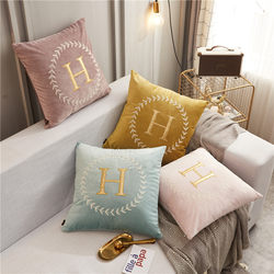 Nordic Light Luxury Style Letter Sofa Cushion Pillowcase for Living Room, Large Size 45X45, Suitable for Headboard and Bay Window Backrest
