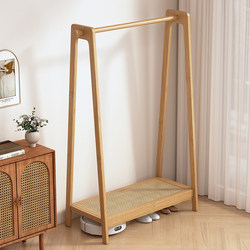 Simple Floor-Standing Clothes Rack for Bedroom, Guesthouse, Hotel, Indoor Clothes Rack, Solid Wood Coat Rack, 2025 New Model