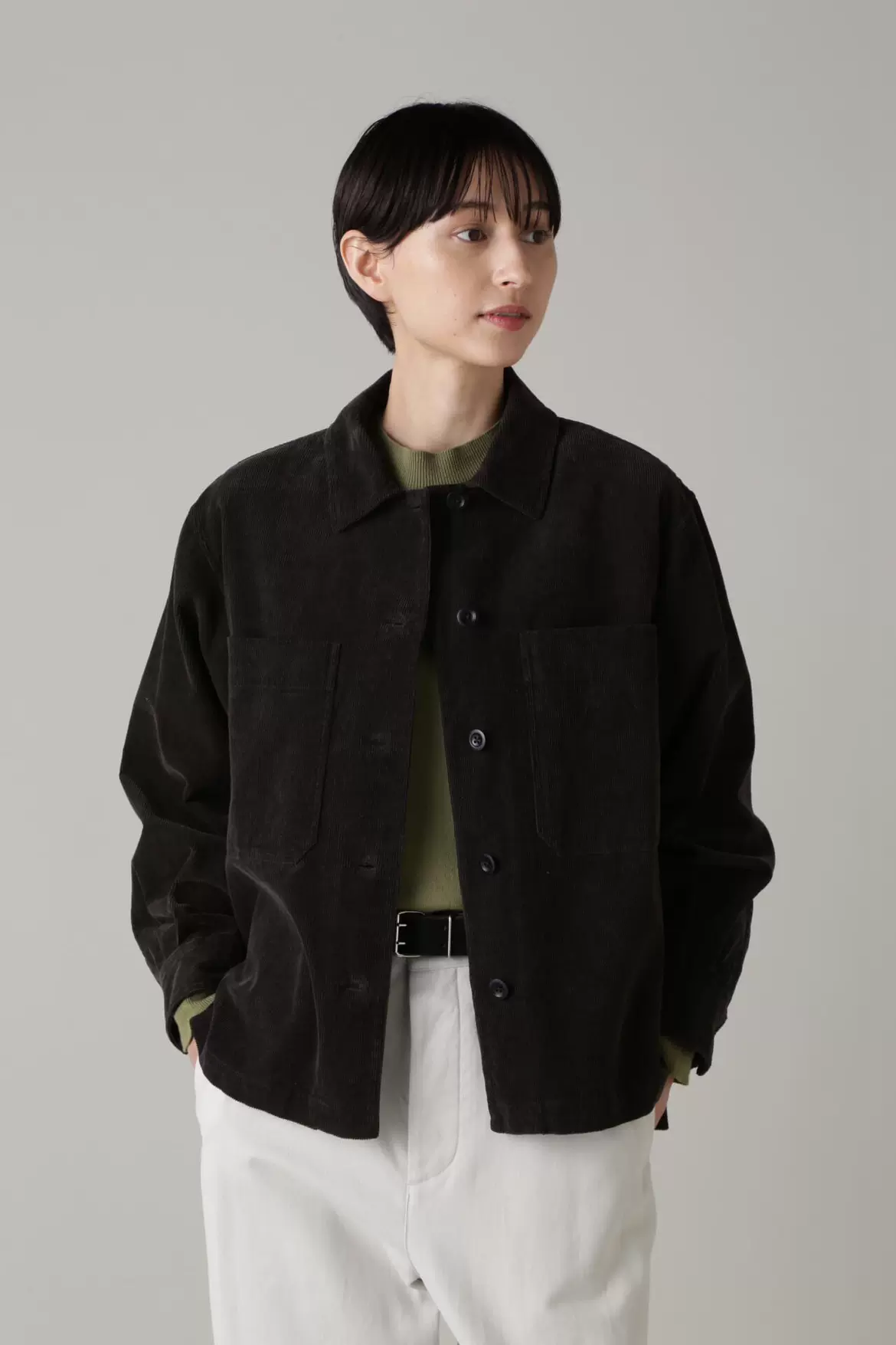 日本代购23AW MHL. DRY COTTON NEEDLECORD灯芯绒衬衫外套-Taobao