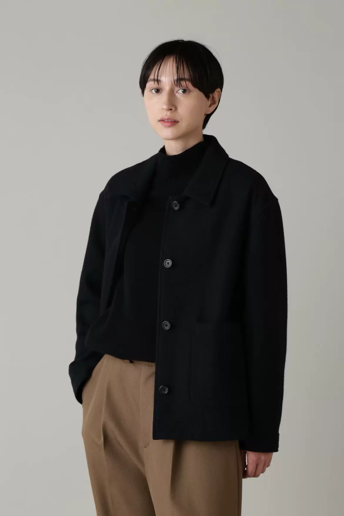 日本代购23AW MARGARET HOWELL SOFT WOOL TWILL 柔软羊毛短外套-Taobao