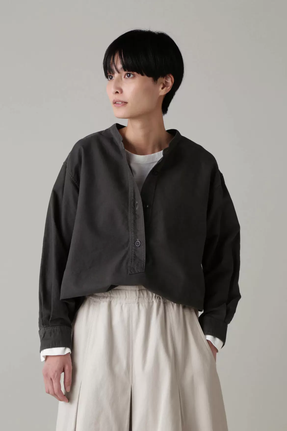 日本代购23AW MHL. SOFT HOPSACK 套头衬衫-Taobao