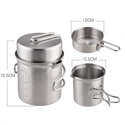 aotu hot pot portable firewood stove set pot camping firewood outdoor set stainless steel firewood stove cooker at6390