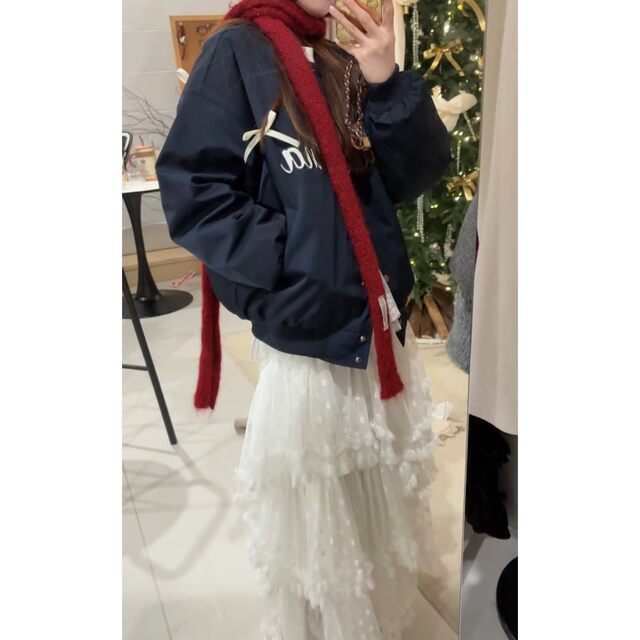 Korean style fashion heavy industry elastic waist lace ear skirt for women 2025 autumn and winter new sweet super fairy skirt
