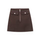 Sinan American street-style fashionable flip double pocket design high waist A-line woolen skirt SN65 new product
