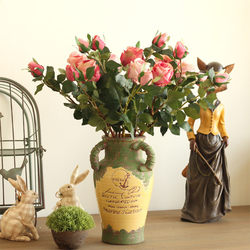 American decorative vase ornaments, high-end handmade ceramics, country wedding home, retro glazed bird pattern storage jars