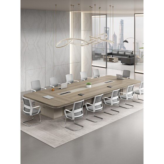 
Conference table, long table, simple modern rectangular conference room office furniture, large and small conference negotiation table and chair combination