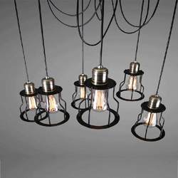 Loft office retro industrial style chandelier iron art goddess loose flower clothing store creative personality chandelier barber shop