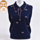 Mom's autumn and winter outer wear lapel 100% pure wool sweater middle-aged women's knitted sweater tops large size bottoming sweater