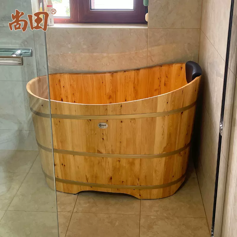 尚田家用泡澡圆形木桶浴桶成人木制洗澡盆浴缸小鸭蛋桶小户型浴桶-Taobao