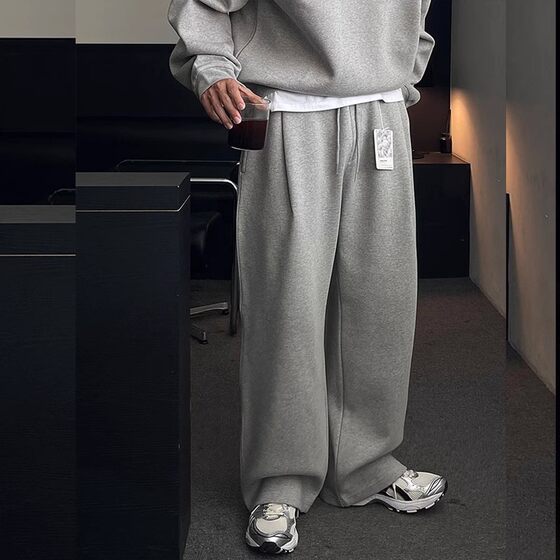 
Dongdaemun, South Korea, purchasing LAINE high-end fashion lazy versatile pima cotton simple casual pants men's sweatpants