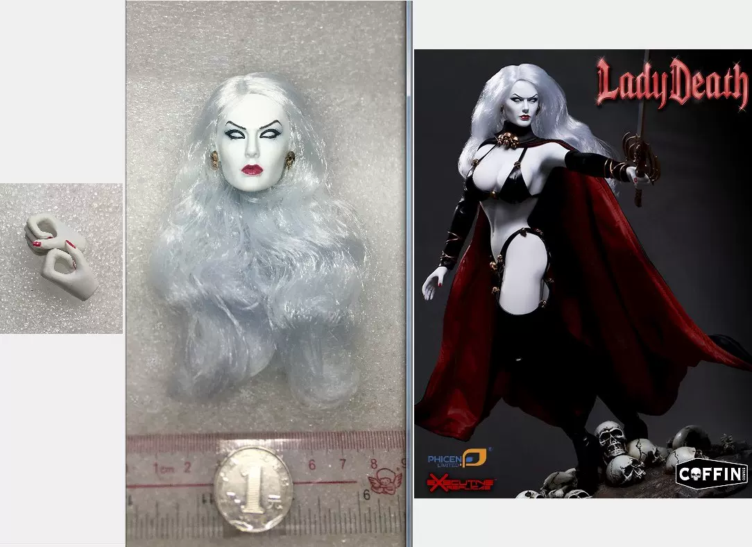 1/6 兵人PHICEN PL2015-76 死亡之女LADY DEATH 1.0 女头雕-Taobao