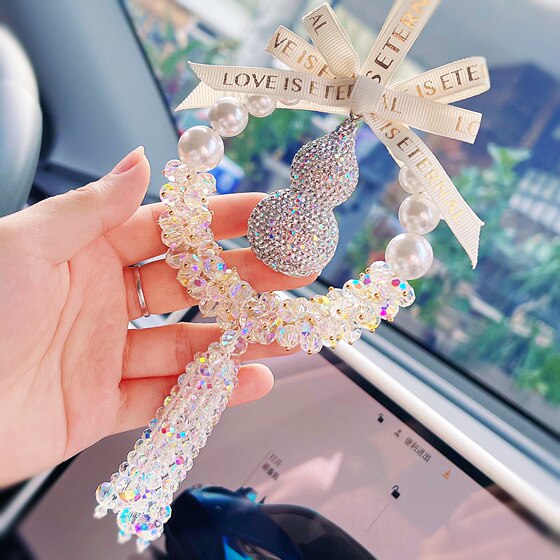 Road guard hoist car safety pendant car rearview mirror crystal pendant goddess high-end car trailer interior accessories