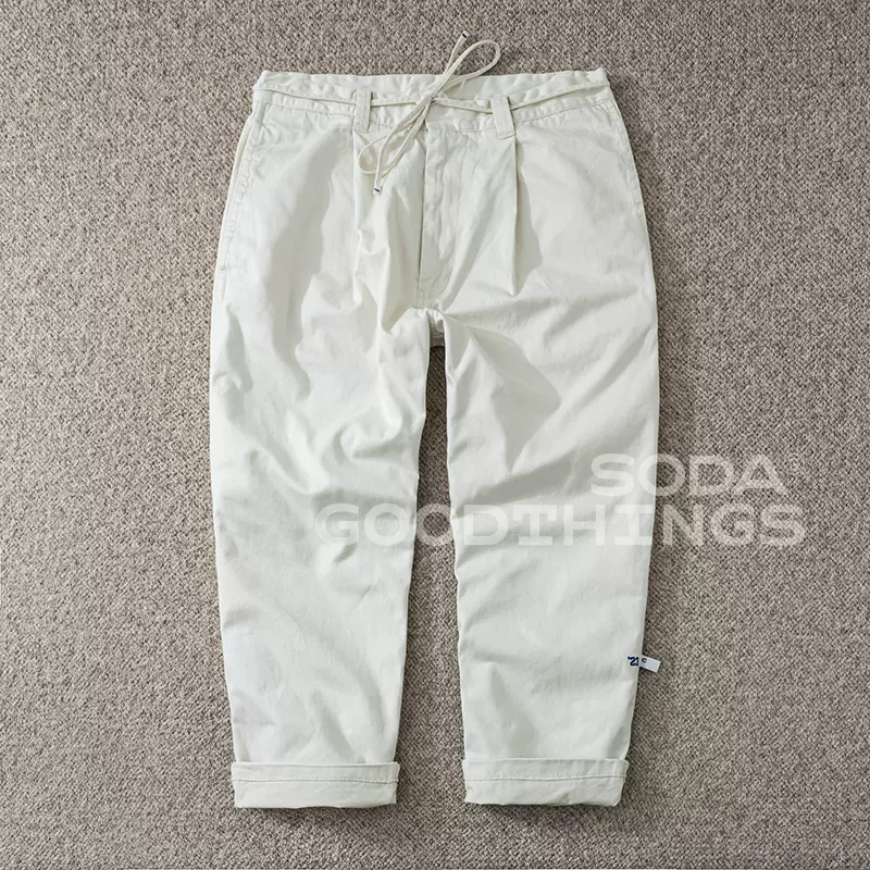 Soda现货CAHLUMN Pocket Chino Pant 长谷川宽松抽绳休闲裤-Taobao