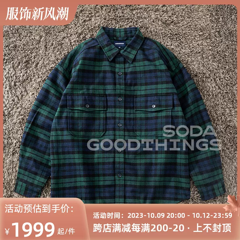 Soda现货DESCENDANT CPOC PLAID LS SHIRT 宽松厚格子衬衫-Taobao