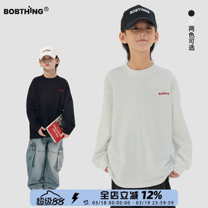 
Boys spring solid color small letter T-shirt 2026 new children's all-match solid color tops, medium and large children's long-sleeved bottoming