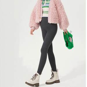 
[Belly support and fleece] Pregnant color maternity leggings thickened 650g warm windproof knitted adjustment buckle in winter