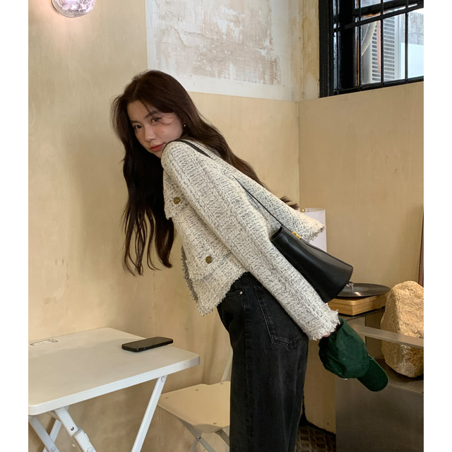 2025 Acetic acid small fragrant style celebrity style suit, spring two-piece set, high-end sense, small fragrant style coat women's clothing texture spring and autumn