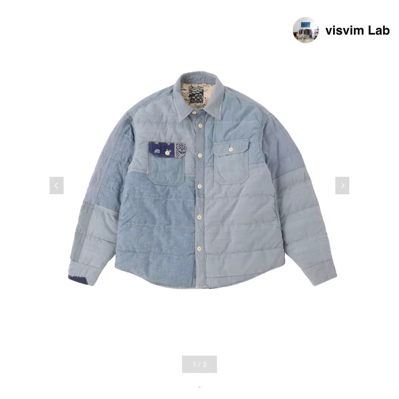订购』visvim I.C.T. HELLION DOWN JKT P.W. 25款古布棉服