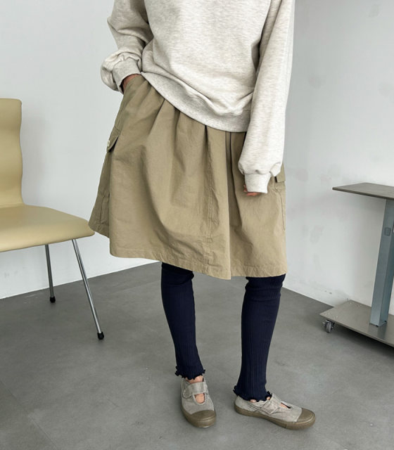 SYLP Suiyi Korean and Japanese retro flared skirt girlish style cotton large pocket casual women's A-line skirt
